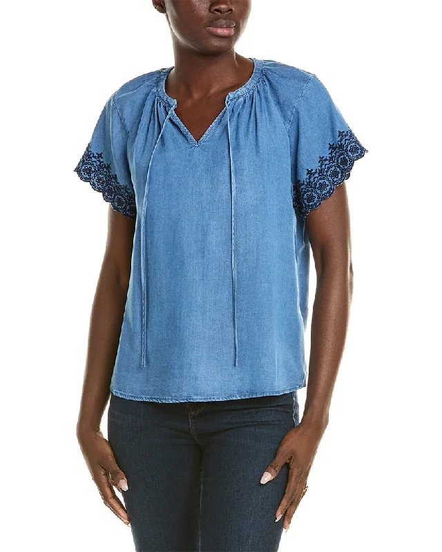 Cowboy moviesNanette Nanette Lepore Denim Tie Neck Top