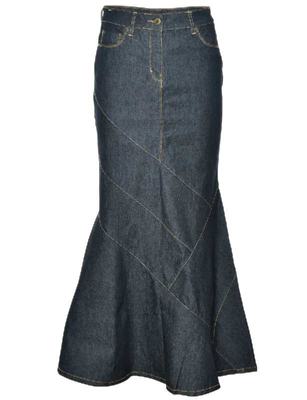 Cowboy shoesPencil Shape Fishtail Hem Denim Skirt - M