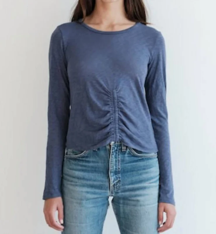 Levi'sSupima Long Sleeve Ruched Tee In Denim