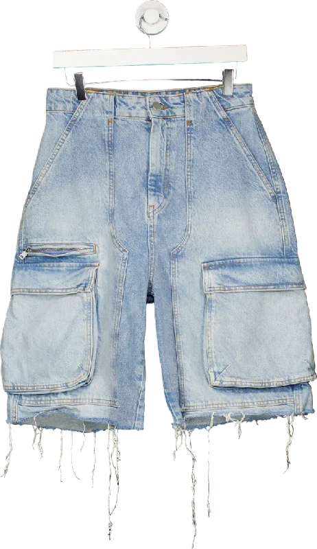 Denim trousersZara Light Blue Denim Cargo Shorts UK 10