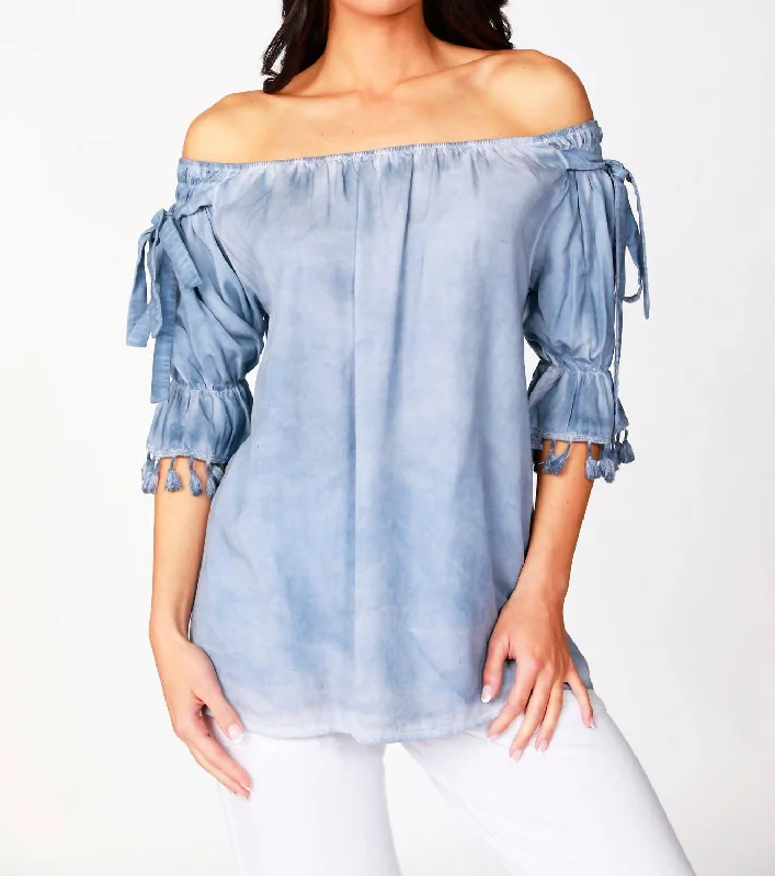 Cowboy jewelryLeanne Off The Shoulder Top In Denim