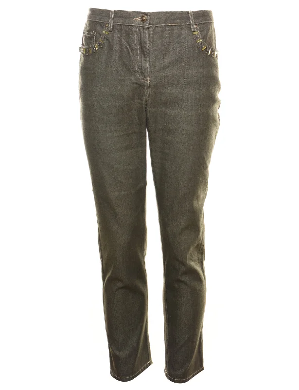 Cowboy festivalStudded Denim Beaded Trousers - W31 L30