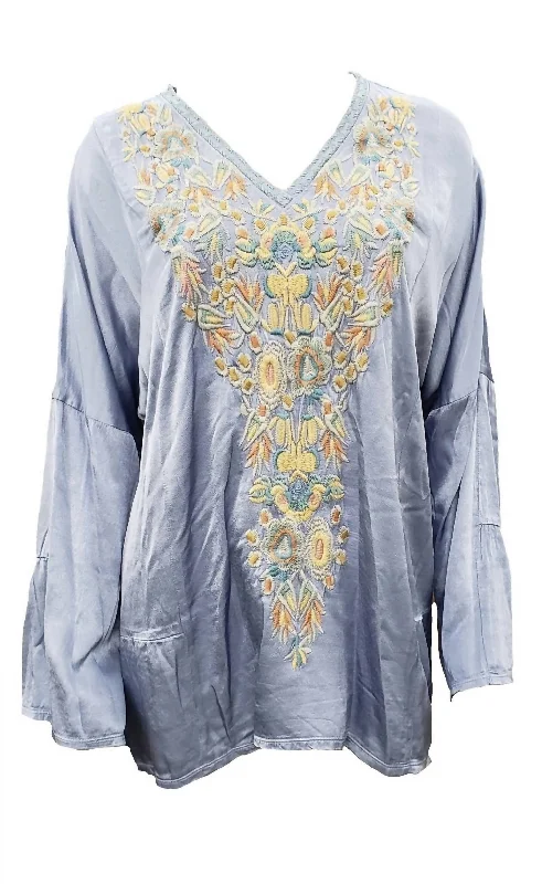 Calvin KleinWomen's Birdy Satin Blouse In Denim