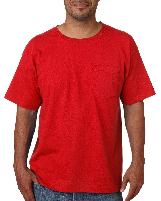 Bayside USA Made Short Sleeve Pocket T-Shirt | RedMinimalist T-Shirts