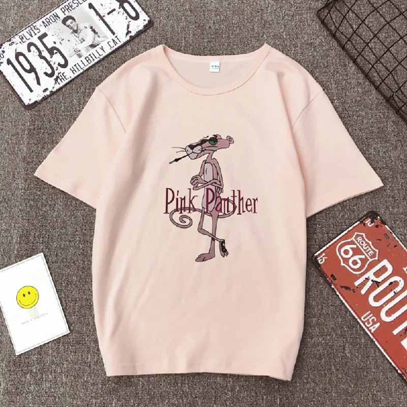 BJYL - Pink Panther Printed Women T-ShirtRunning T-Shirts