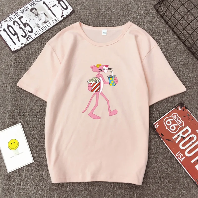 BJYL - Pink Panther Printed Women T-ShirtLounge T-Shirts