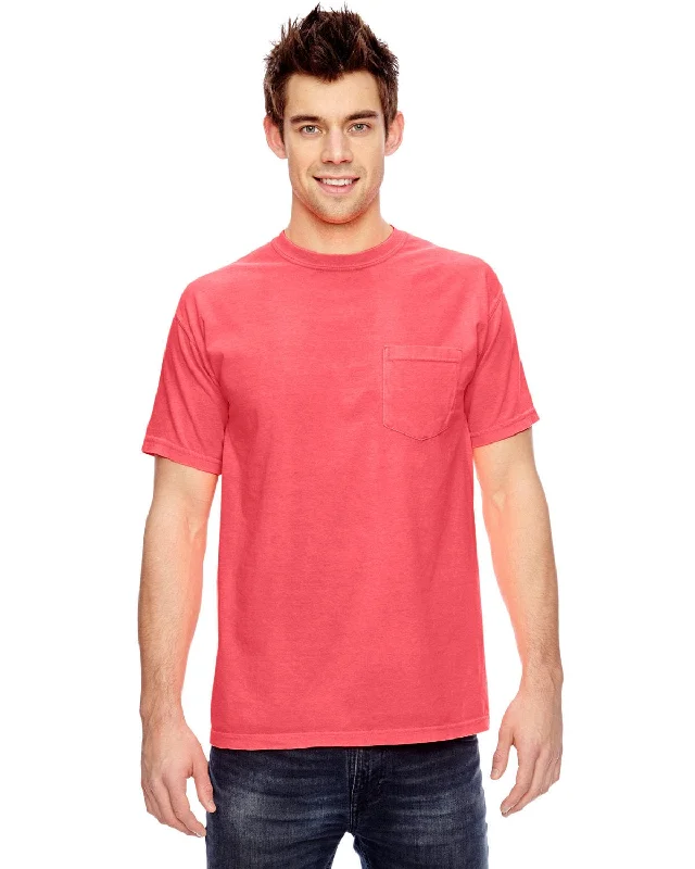 Comfort Colors Garment-Dyed Pocket T-Shirt | Neon Red OrangeRelaxed Fit T-Shirts