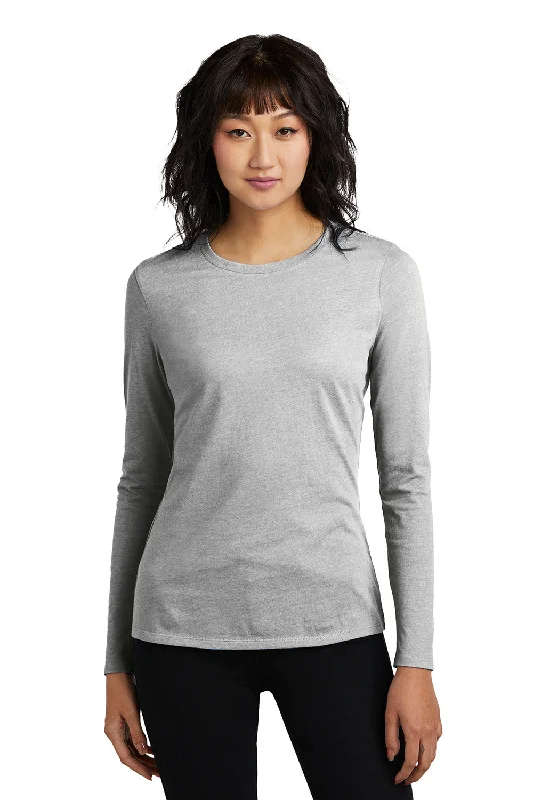 District Womens Perfect Blend CVC Long Sleeve Crewneck T-Shirt - Heather Light Grey - COMING SOONSlim Fit T-Shirts