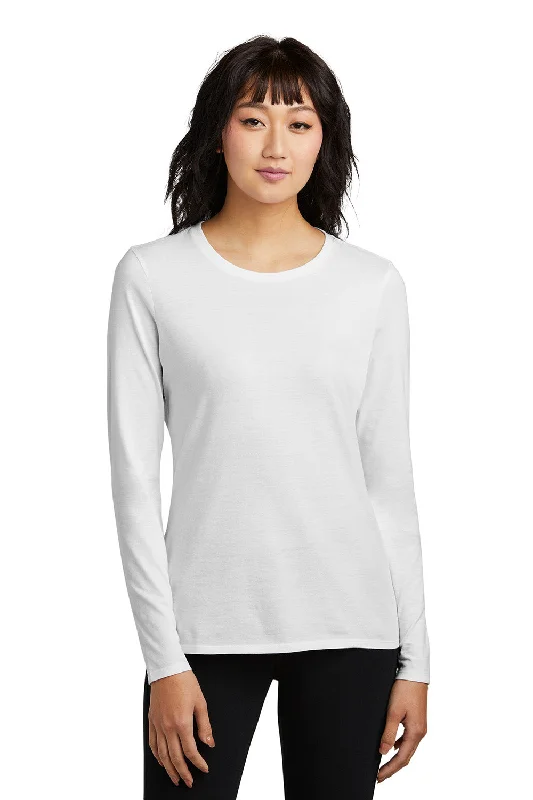 District Womens Perfect Blend CVC Long Sleeve Crewneck T-Shirt - White - COMING SOONPunk T-Shirts