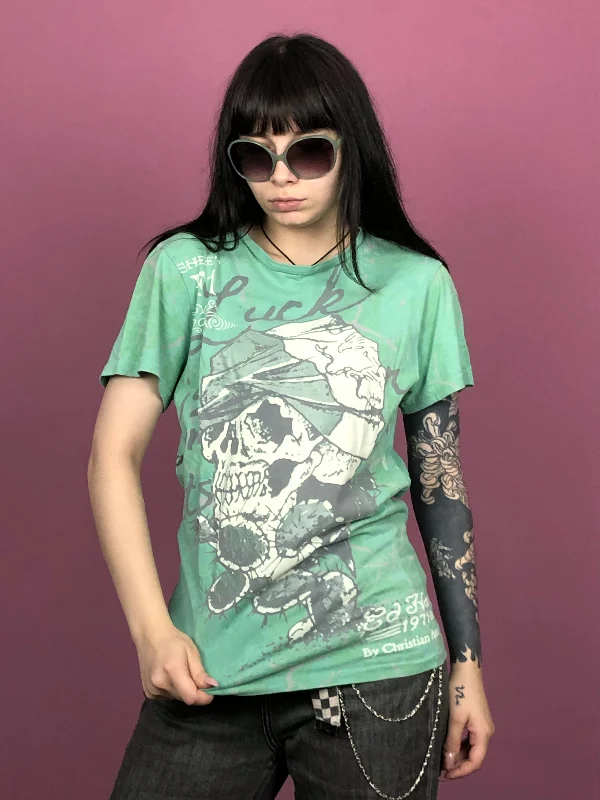 Ed Hardy Vintage Women's T-Shirt - M Green CottonLuxury T-Shirts