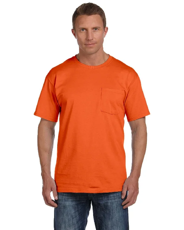 Fruit of the Loom Cotton Pocket T-Shirt | Burnt OrangeV-Neck T-Shirts