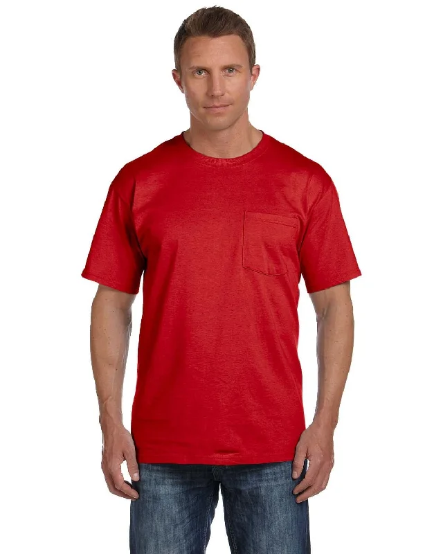 Fruit of the Loom Cotton Pocket T-Shirt | True RedPainted T-Shirts