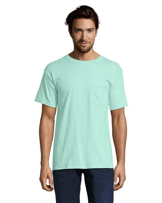 Hanes Beefy-T Pocket T-Shirt | Clean MintJersey T-Shirts