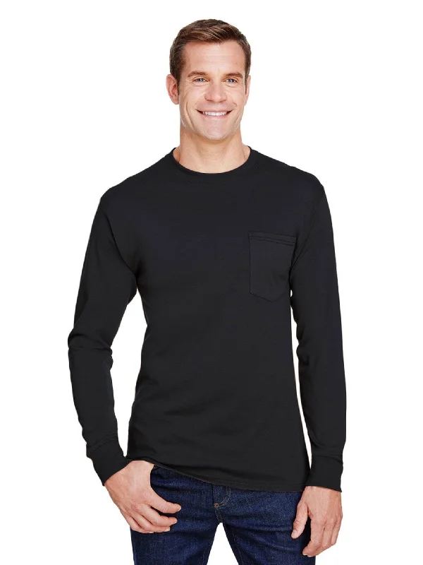 Hanes Workwear Long Sleeve Pocket T-ShirtCotton T-Shirts