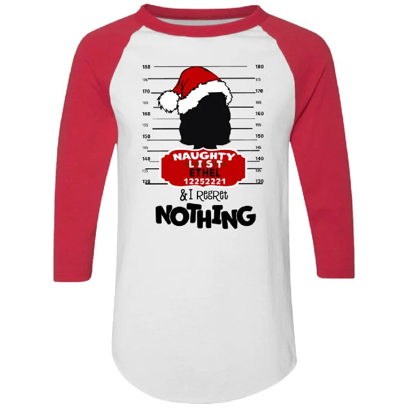 Ladies Personalized Naughty List Mug Shot T-ShirtFringed T-Shirts