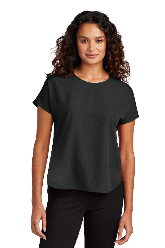 Mercer+Mettle Womens Stretch Crepe Short Sleeve Crewneck - Deep Black - COMING SOONPlush T-Shirts