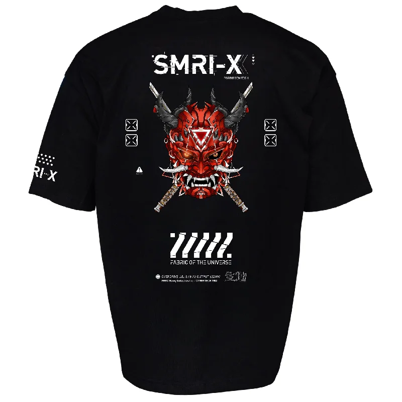 SMRI-X Black Oversized Short Sleeve TTasseled T-Shirts