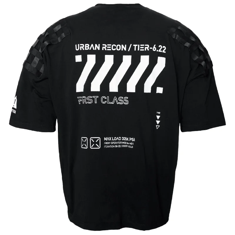 Urban Recon Black Oversized SSTSports Team T-Shirts