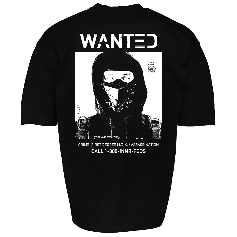 WANTED Black Oversized Short Sleeve TBranded T-Shirts