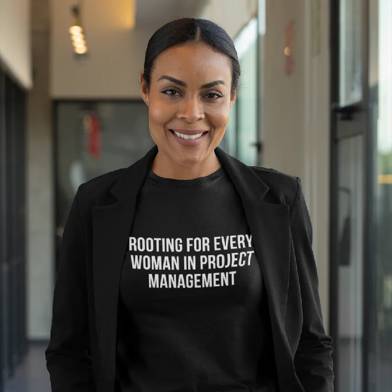 Women Of Project Management Short Sleeve Tee Rooting For Every Woman In Project ManagementOversized T-Shirts