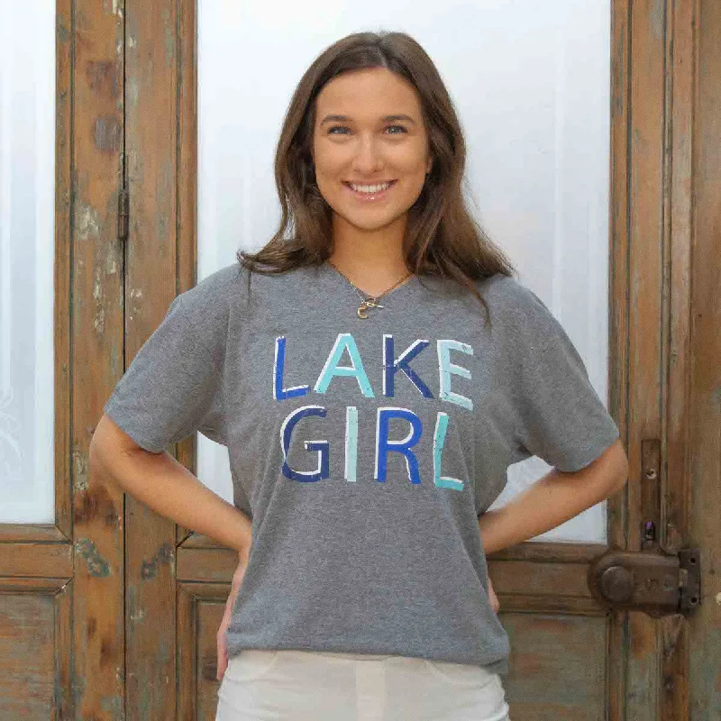 Lake Girl V-Neck T-Shirt Glacier BlueMetallic T-Shirts