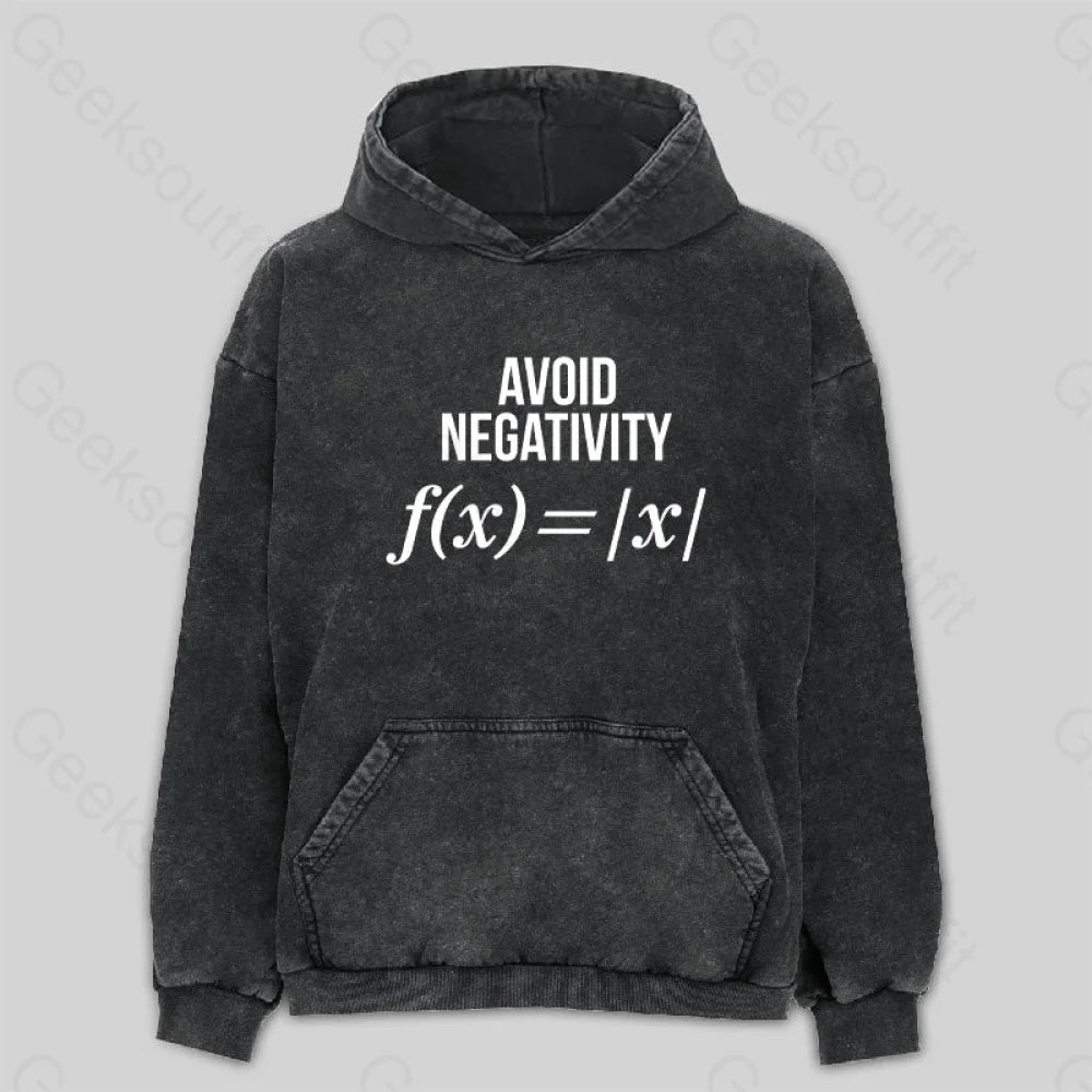 Ribbed Cuff HoodiesAvoid Negativity Washed Hoodie