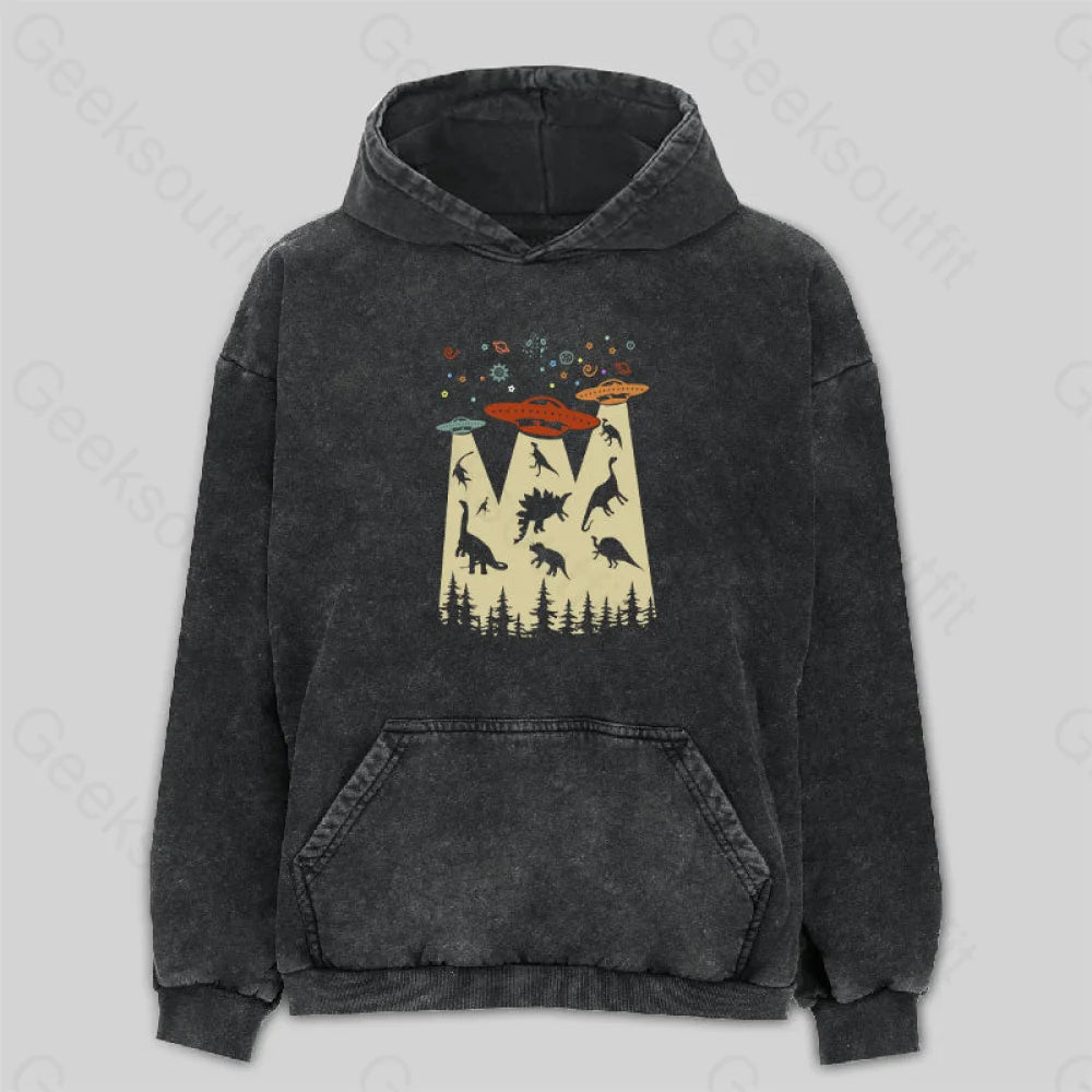 Fringed HoodiesDinosaur Planet Washed Hoodie