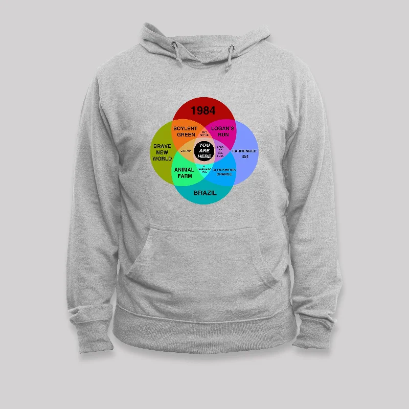 Sheer HoodiesDystopian Venn Diagram You Are Here Geek Hoodie