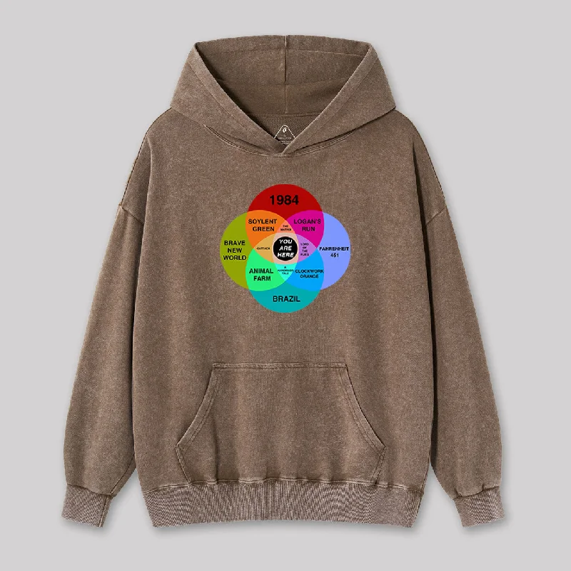 Sherpa-Lined HoodiesDystopian Venn Diagram You Are Here Washed Hoodie