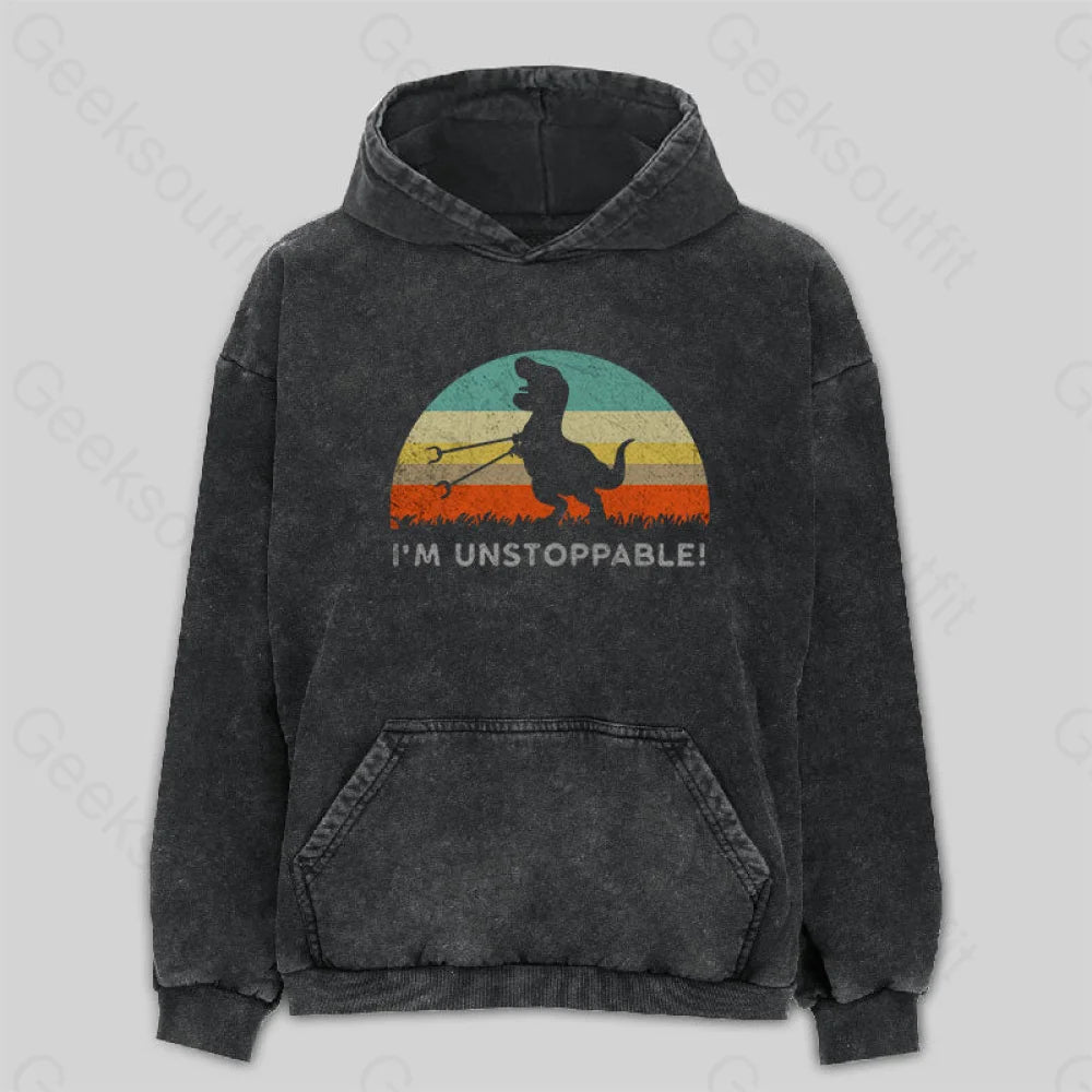 Reflective HoodiesI'm Unstoppable T-Rex Washed Hoodie