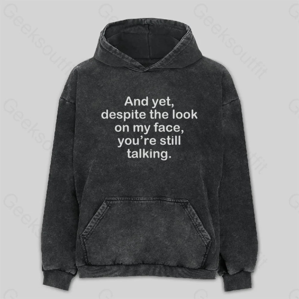 Hip-Hop HoodiesFunny Words Washed Hoodie