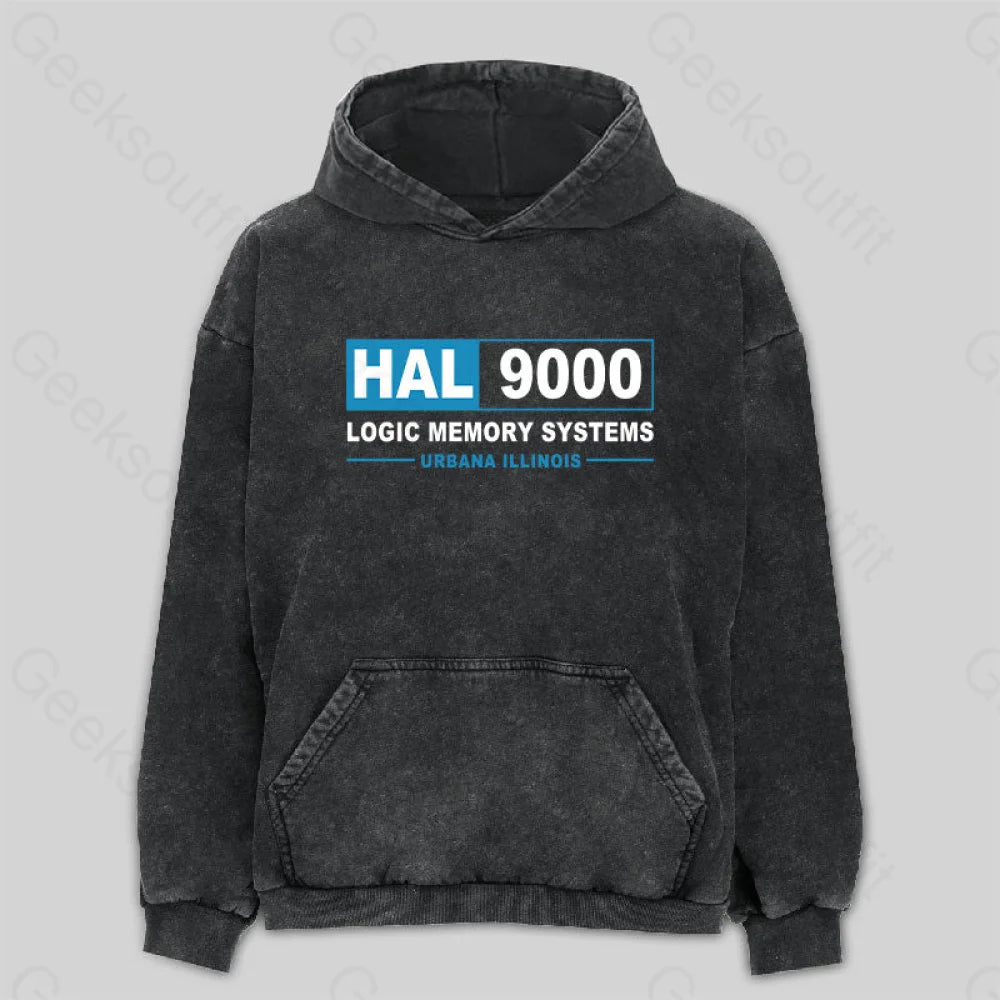 Fitted SweatshirtsHal 9000 Logic Memory Systems Washed Hoodie