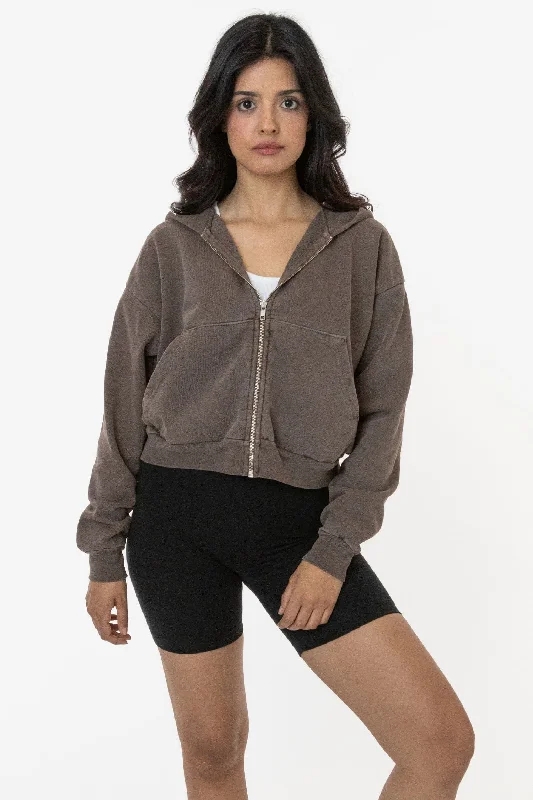 Workout SweatshirtsHF16 - Heavy Fleece Cropped Zip-Up Hoodie (Pigment Dye)