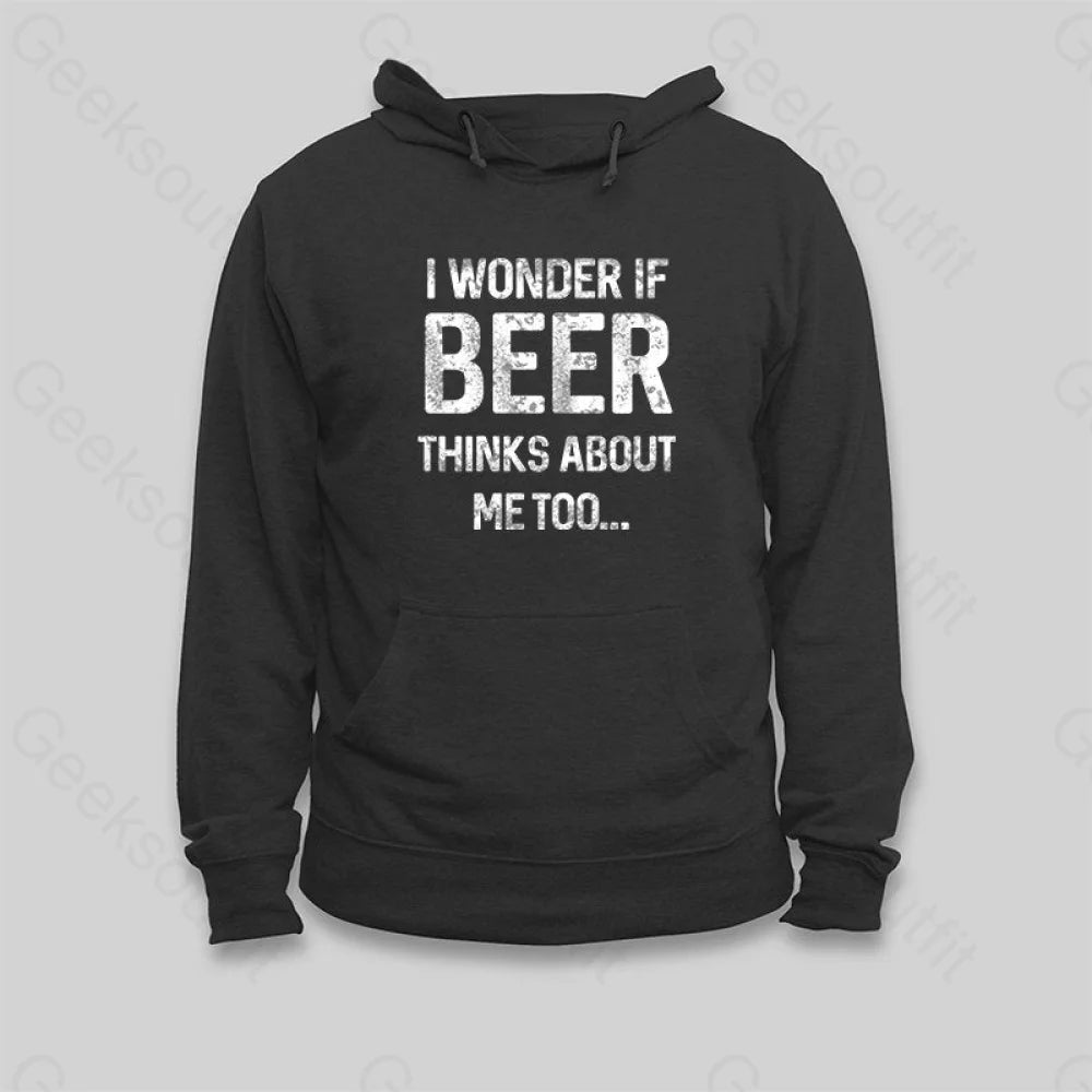 Colorblock HoodiesI Wonder If Beer Thinks About Me Too Hoodie