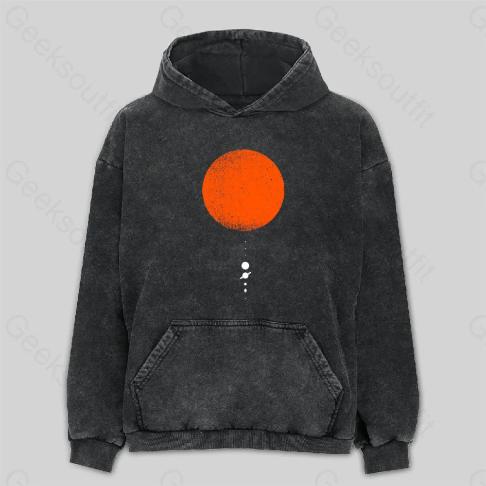 Branded SweatshirtsMinimal Solar System Washed Hoodie