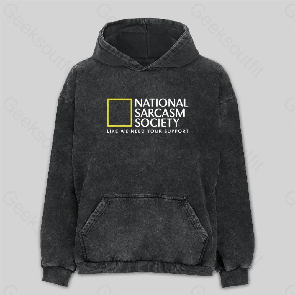 Plush HoodiesNational Sarcasm Society Washed Hoodie