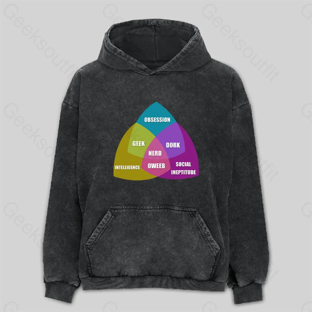 Linen Blend SweatshirtsNerd Venn Diagram Washed Hoodie