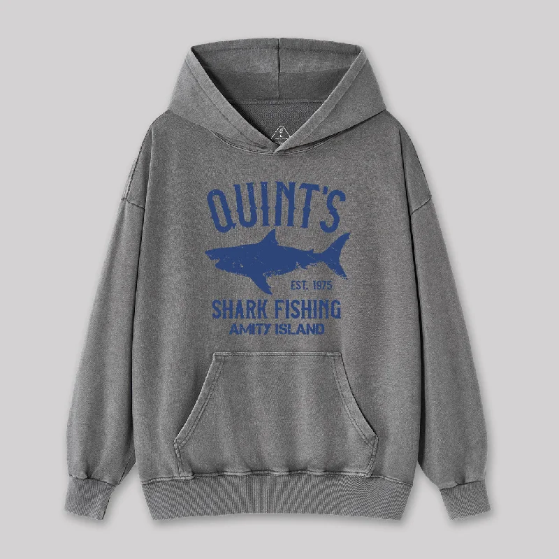 Metallic HoodiesQuint's Shark Fishing Amity Island Washed Hoodie