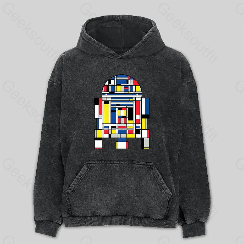 College SweatshirtsR2D2 Mondrian Washed Hoodie