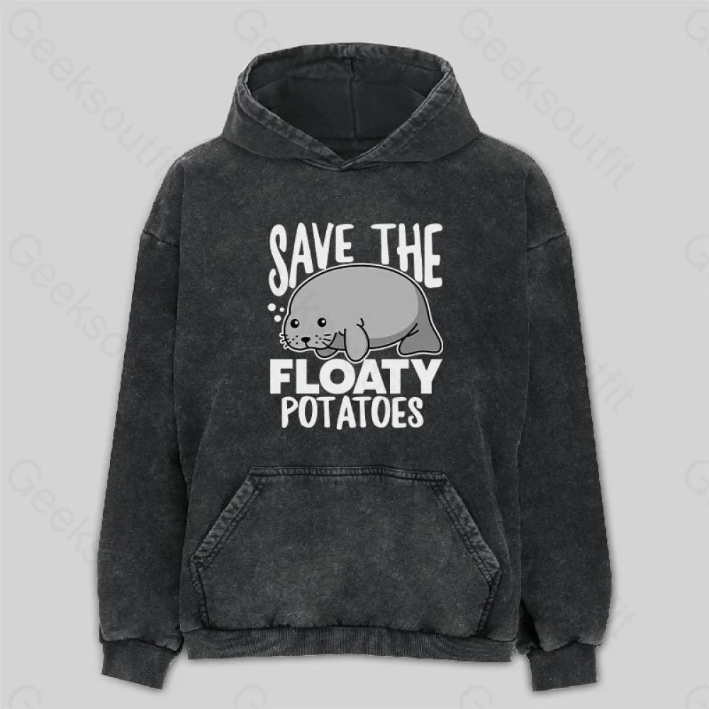 Athletic HoodiesSave the Floaty Potato Washed Hoodie