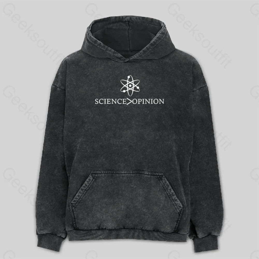 Fringed HoodiesScience is Greater Than Opinion Washed Hoodie