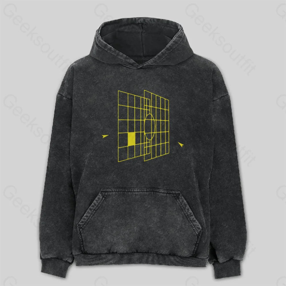 Button-Up SweatshirtsSpace Ship Targeting Computer Washed Hoodie