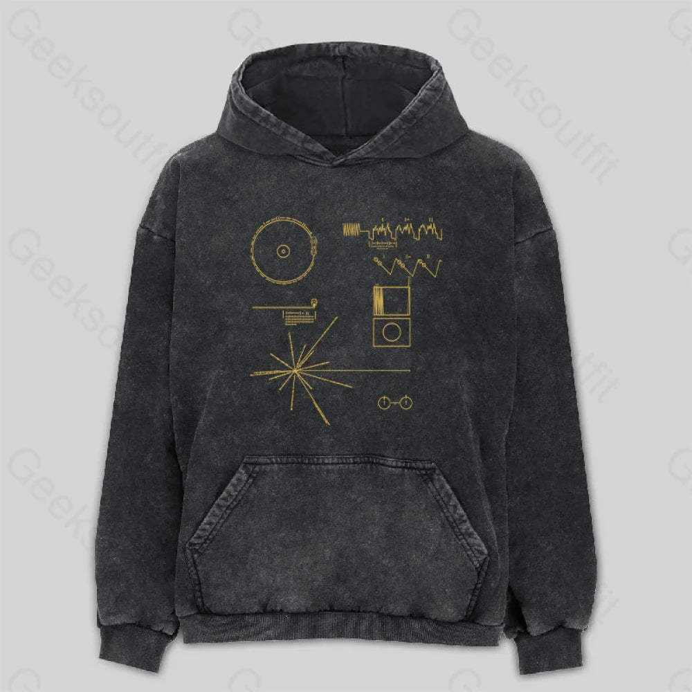 Tasseled SweatshirtsThe Voyager Golden Record Washed Hoodie