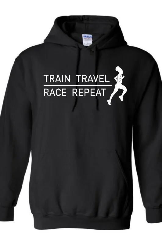 Rainproof HoodiesTrain Travel Race Repeat Hoodie