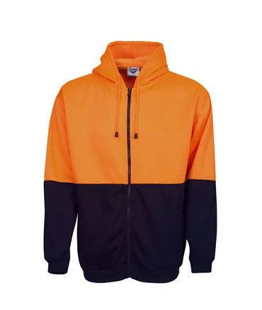 Logo HoodiesF94 Hi Vis Fleecy Hoodie With Full Front Zip