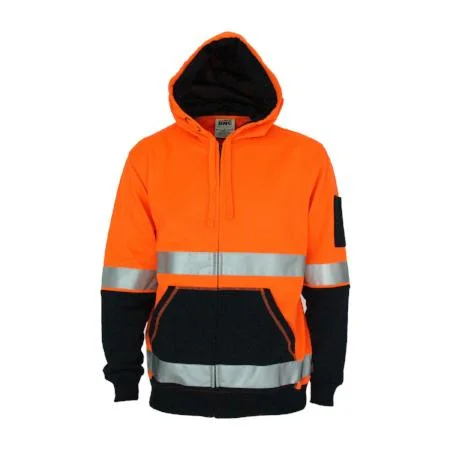 Statement Hoodies3788 DNC Hi vis 2 tone full zip super fleecy hoodie with CSR R/tape