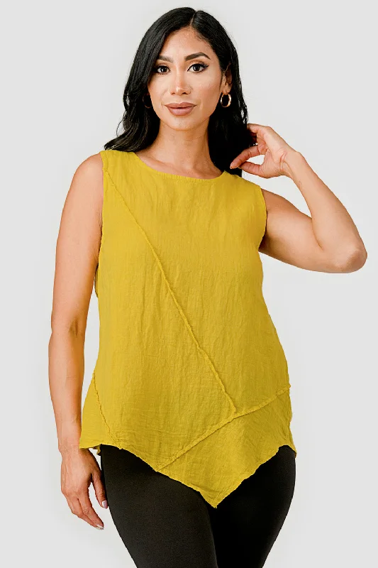 Blended sleeveless topAspen Organic Sleeveless Linen Top