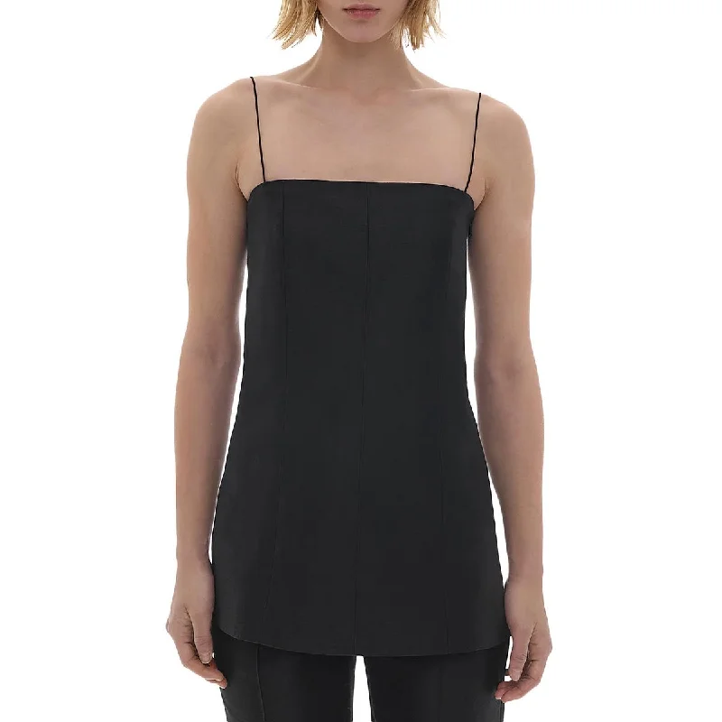 Wrinkle-proof sleeveless topWomens Square Neck Sleeveless Shell