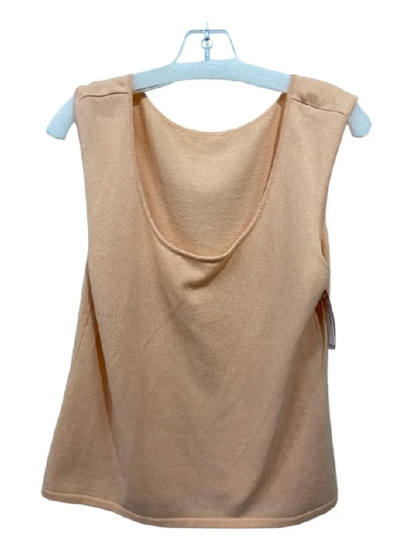 Wrinkle-proof sleeveless topEscada Size 42 Pale Peach Wool Blend Sleeveless Knit Top