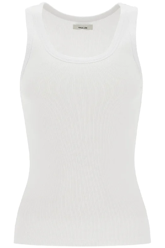 Sun protection sleeveless topHaikure Women's Ribbed Sleeveless Top With